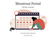 Menstrual Period african woman, an Illustration by KeronnArt (Thumbnail 1 of 7)