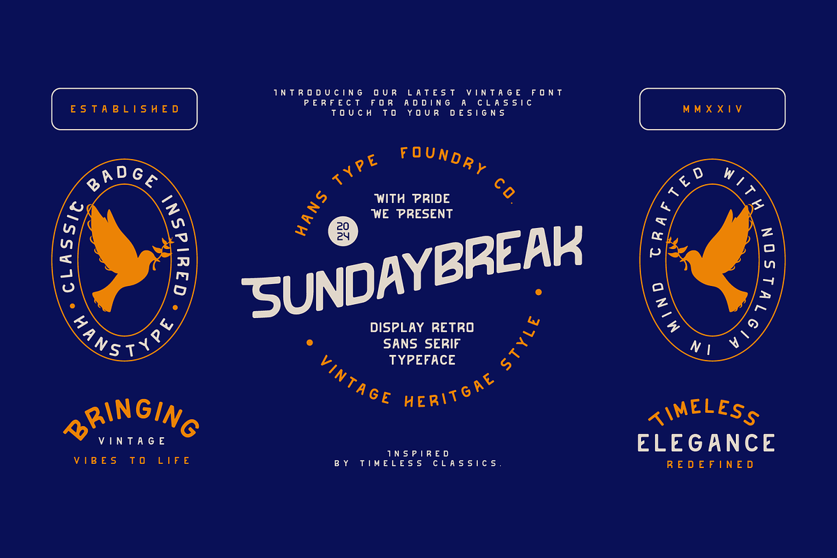 Sundaybreak - Retro Font, a Font by Hanstype.com (Photo 2 of 11)