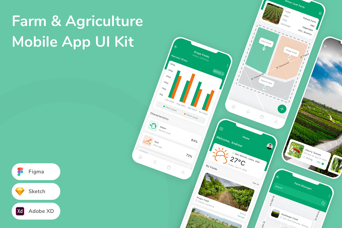 Farm & Agriculture Mobile App UI Kit, an UI Kit Template by Betush