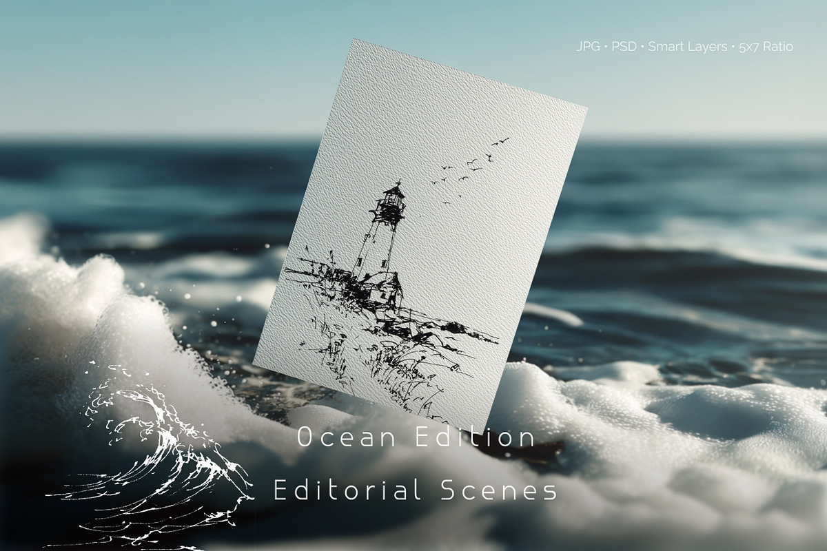 Ocean Card Mockups – Paperlight 02., a Household Mockup by NikiArts (Photo 2 of 11)
