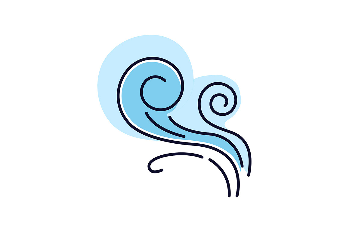 Wind whirl blue RGB color icon, an Outline Icon by IMG Visuals