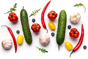 Fresh organic vegetables and healthy ingredients composition, a Food & Drink Photo by Olena Rudo