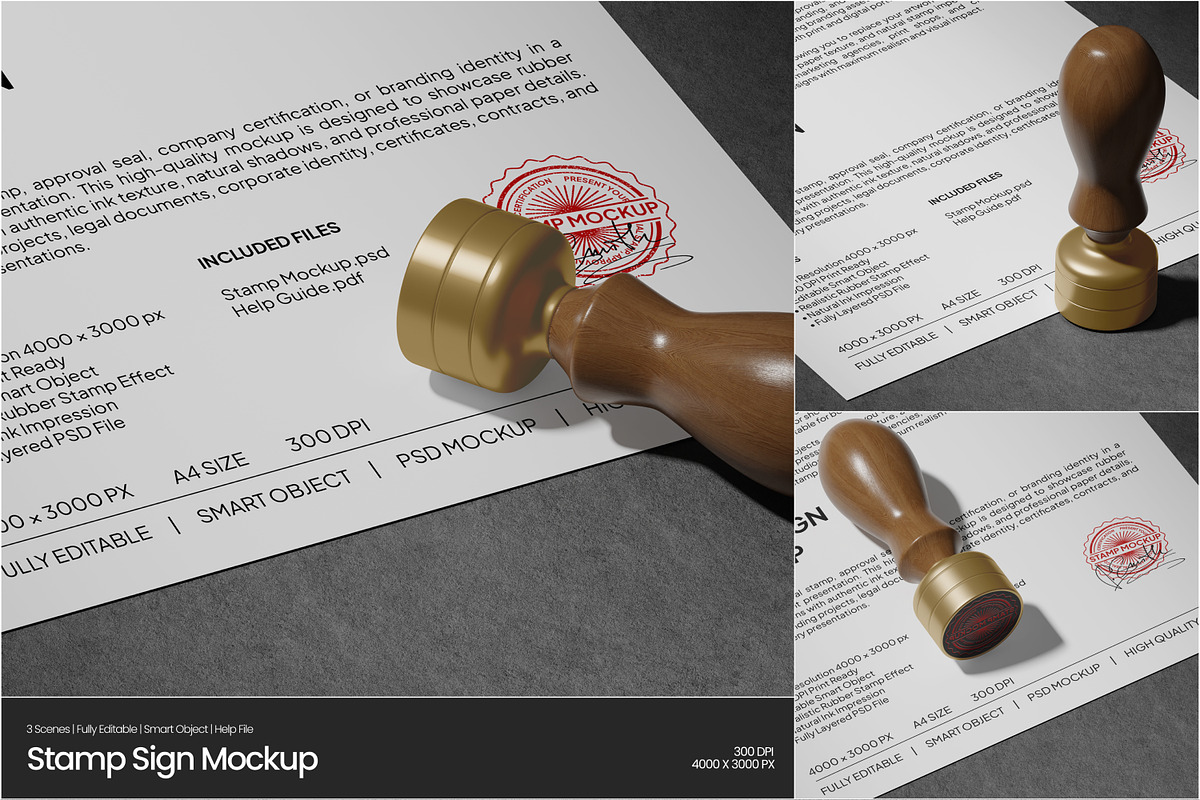 Stamp Sign Mockup, a Books & Magazine Mockup by Permadi Creative (Photo 1 of 5)