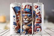 Lion 4th of July Tumbler Wrap Design, an Object Graphic by Creative Arslan (Thumbnail 3 of 3)