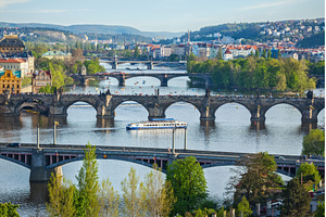 Panoramic view of Prague bridges, an Architecture Photo by f9photos