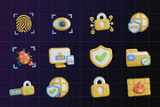 3D Cyber Security Icon Pack, an Object Graphic by Artnivora.Std (Thumbnail 4 of 4)