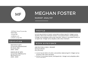 Black White Word Resume Bundle