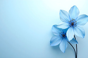 Soft Blue Floral Composition For Bra, a Photo by LOGOCREATIVE
