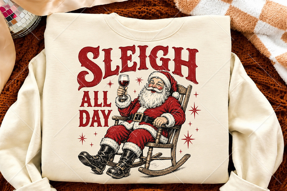 Vintage Sleigh All Day Christmas PNG, a Seasonal Illustration by Canvas Craft (Photo 4 of 6)