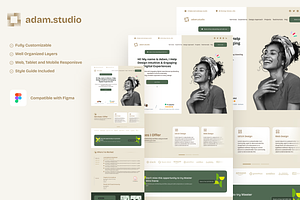 Adam Studio - Portfolio Template, a Landing Page Template by kuete.cyrille