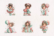 Birthday Girl Clipart Bundle, a Seasonal Illustration by CreationArt (Thumbnail 3 of 7)