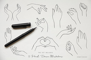 Women's Hands Graphics Set