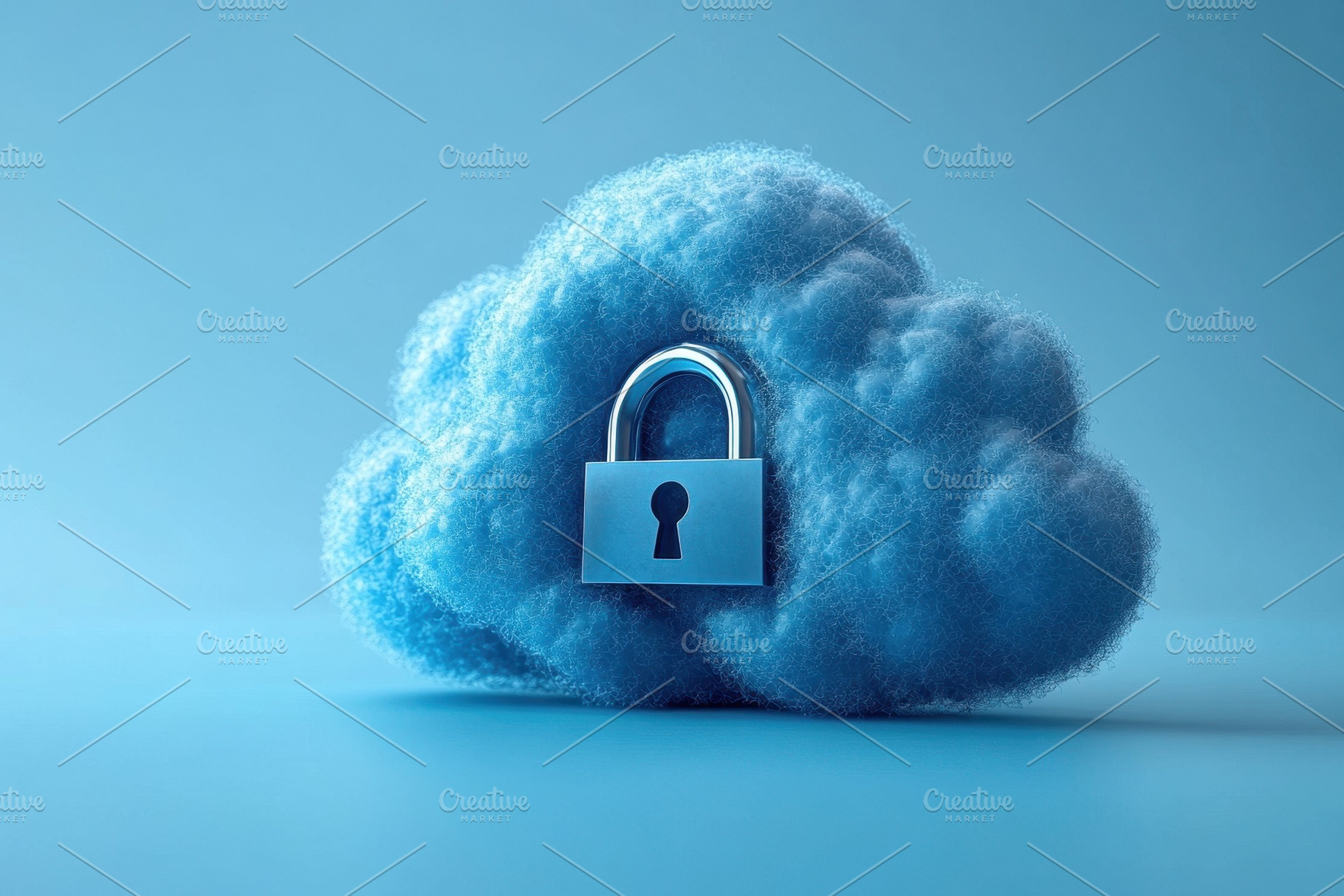 Secure cloud storage with a padlock, a Photo by Tanuart