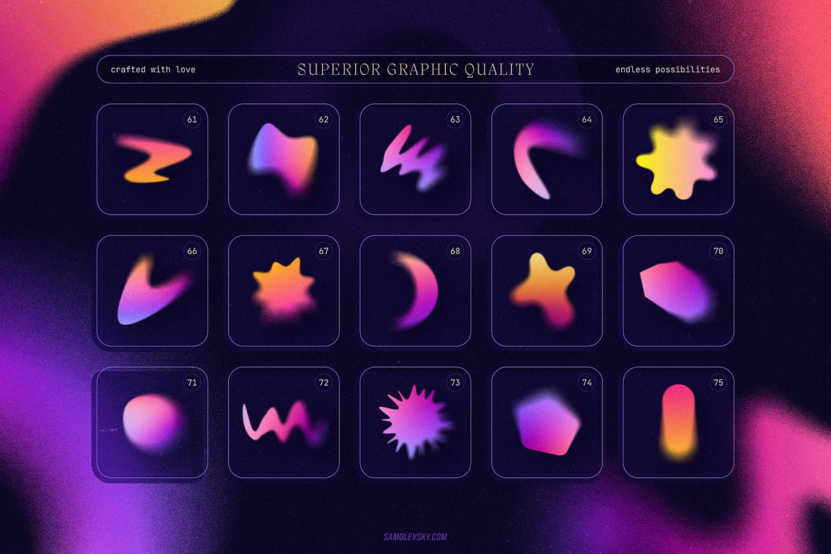 Blurry Gradient Shapes Collection, an Object Graphic by Samolevsky (Photo 7 of 15)