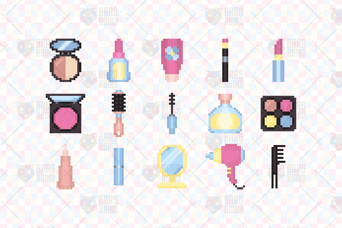 Beauty Accessories Pixel Symbols, an Emoji Icon by barsrsind