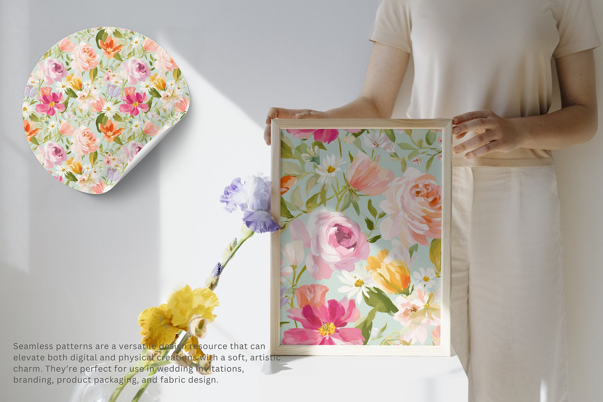 vibrant spring florals pattern, a Pattern Graphic by Pink Studio Art (Photo 2 of 5)