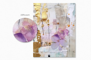 Golden Lilacs Collage Paintings