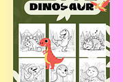Awesome Dinosaur Coloring Book, an Education Illustration by Sourcedigi (Thumbnail 1 of 3)