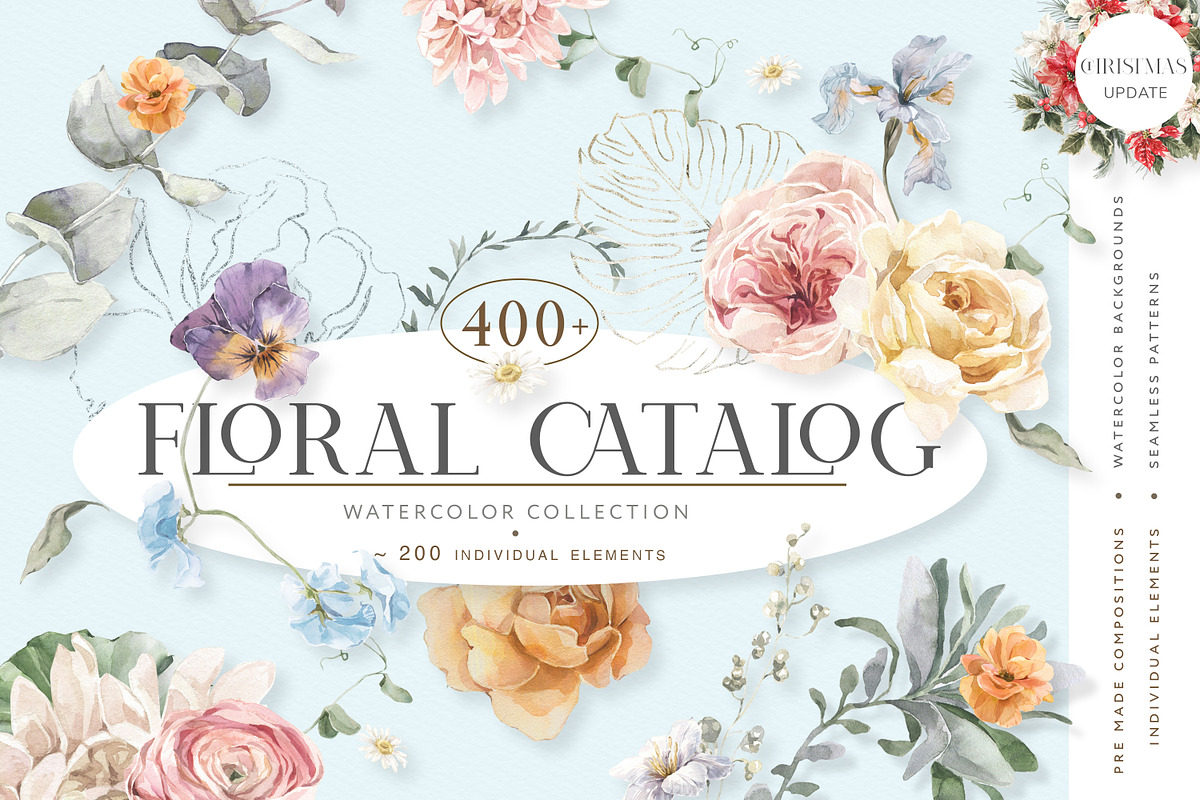 20% Floral Catalog Watercolor Bundle, an Illustration by Cat In Colour (Photo 1 of 18)