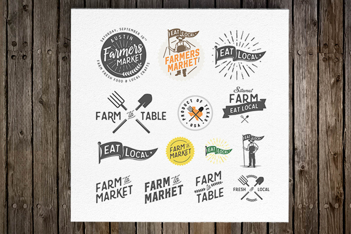 Vintage farming design elements, a Food Illustration by 1baranov (Photo 1 of 3)