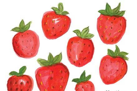 Watercolor Strawberries