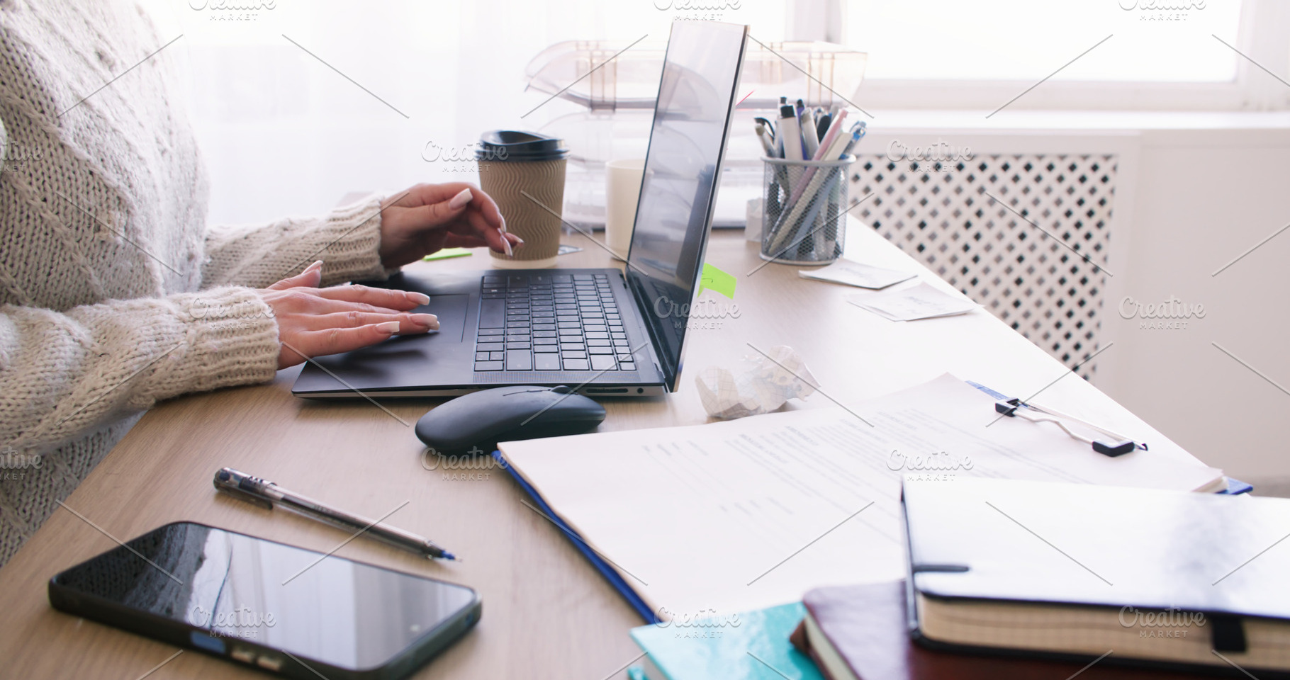 Remote job office worker computer online home, a Person Photo by Photo Drive Studio