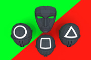 Mask Squid Game 3D model template, a Graphic by PolyFish (Thumbnail 6 of 7)