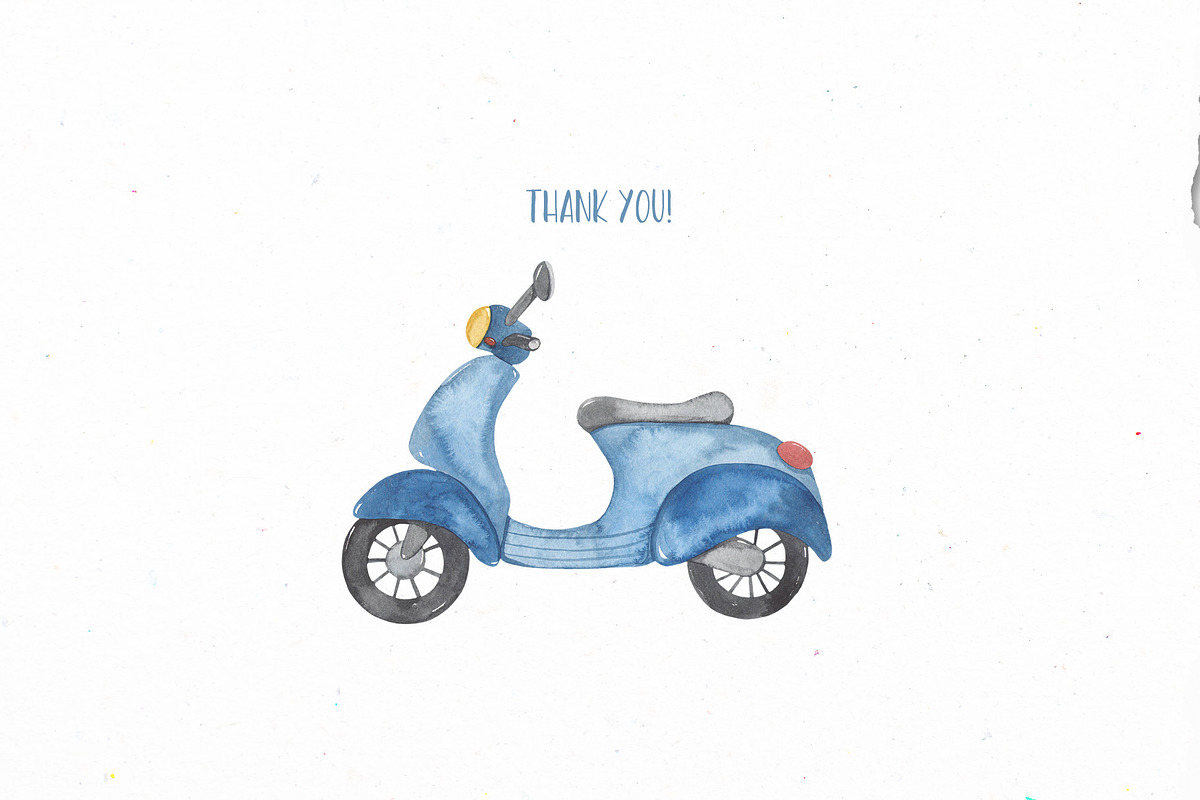 Urban transport watercolor, a Decorative Illustration by Marina Ermakova (Photo 10 of 10)