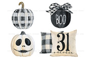 Watercolor buffalo plaid halloween, a Seasonal Illustration by ArtfulStudio (Thumbnail 3 of 8)