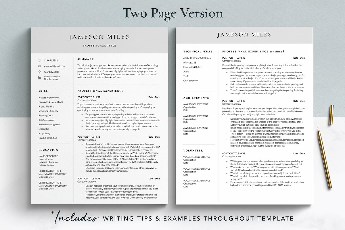 IT Tech Executive Resume Template, a Resume Template by Get Landed (Photo 3 of 12)