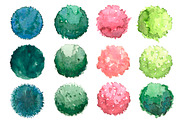 Watercolor trees set, top view, an Illustration by Lina_Lisichka (Thumbnail 2 of 3)
