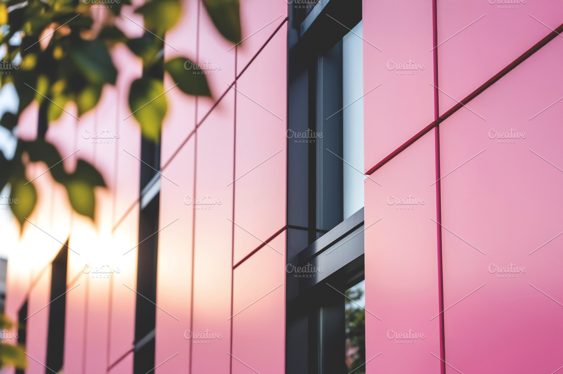 modern pink building, a Photo by rarrarorro