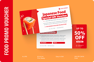 Sushi Gift Voucher, a Print Template by MMPixelCraft