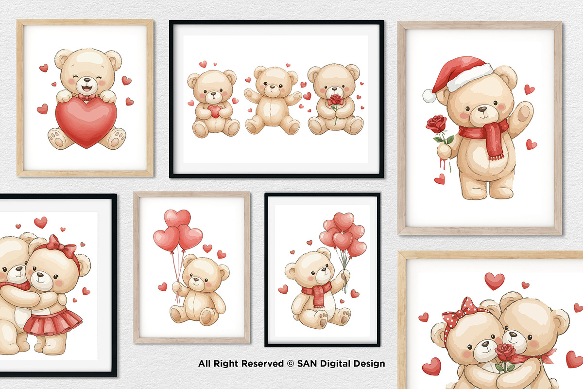 15 Bundle Watercolor Love Bear Wild, an Animal Illustration by Morspective (Photo 4 of 8)