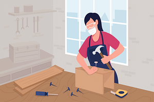 Female cabinetmaker animation