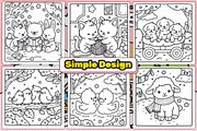 Cozy Friends Cute Coloring Pages, a Decorative Illustration by Akrinity Digital (Thumbnail 2 of 4)