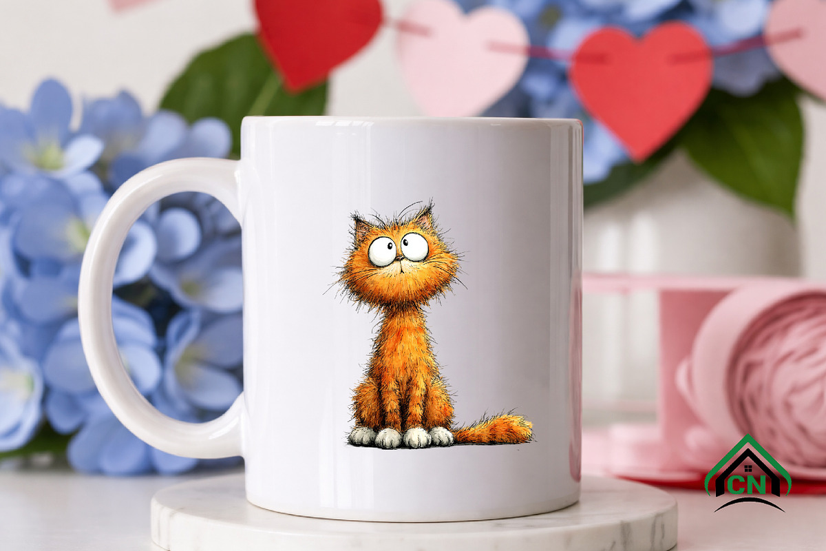 Whimsical Funny Cat PNG, a Seasonal Illustration by Craft Nest (Photo 8 of 8)
