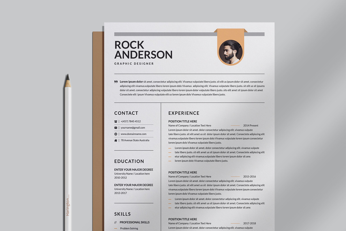 Clean Resume/CV Template preview 2