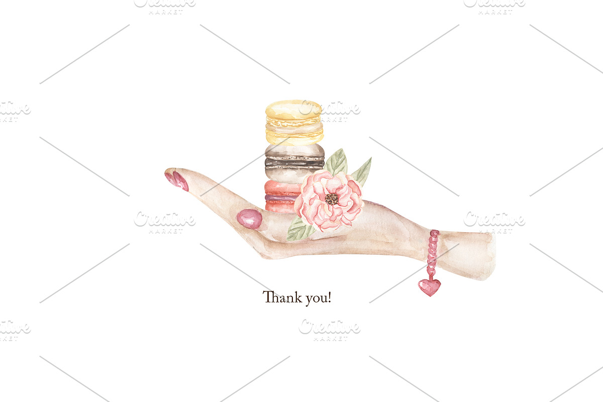 Watercolor Macaron Collection, a Food Illustration by MayaNavits (Photo 10 of 10)
