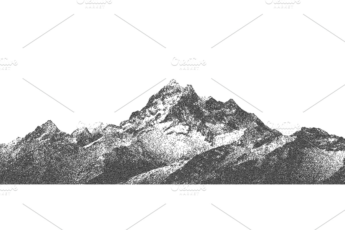 Mountain with halftone stipple, a Texture Illustration by Simple Patterns