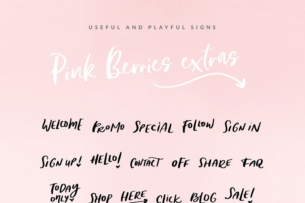 Pink Berries Script font + Extras preview 3