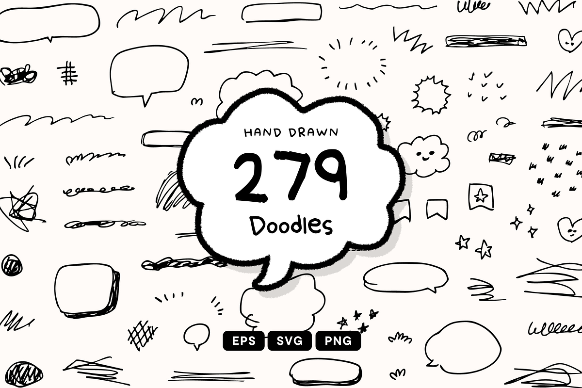 279 Hand drawn doodles set, an Object Graphic by Pinkbrush (Photo 1 of 5)