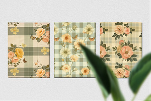 Plaid Floral Backgrounds