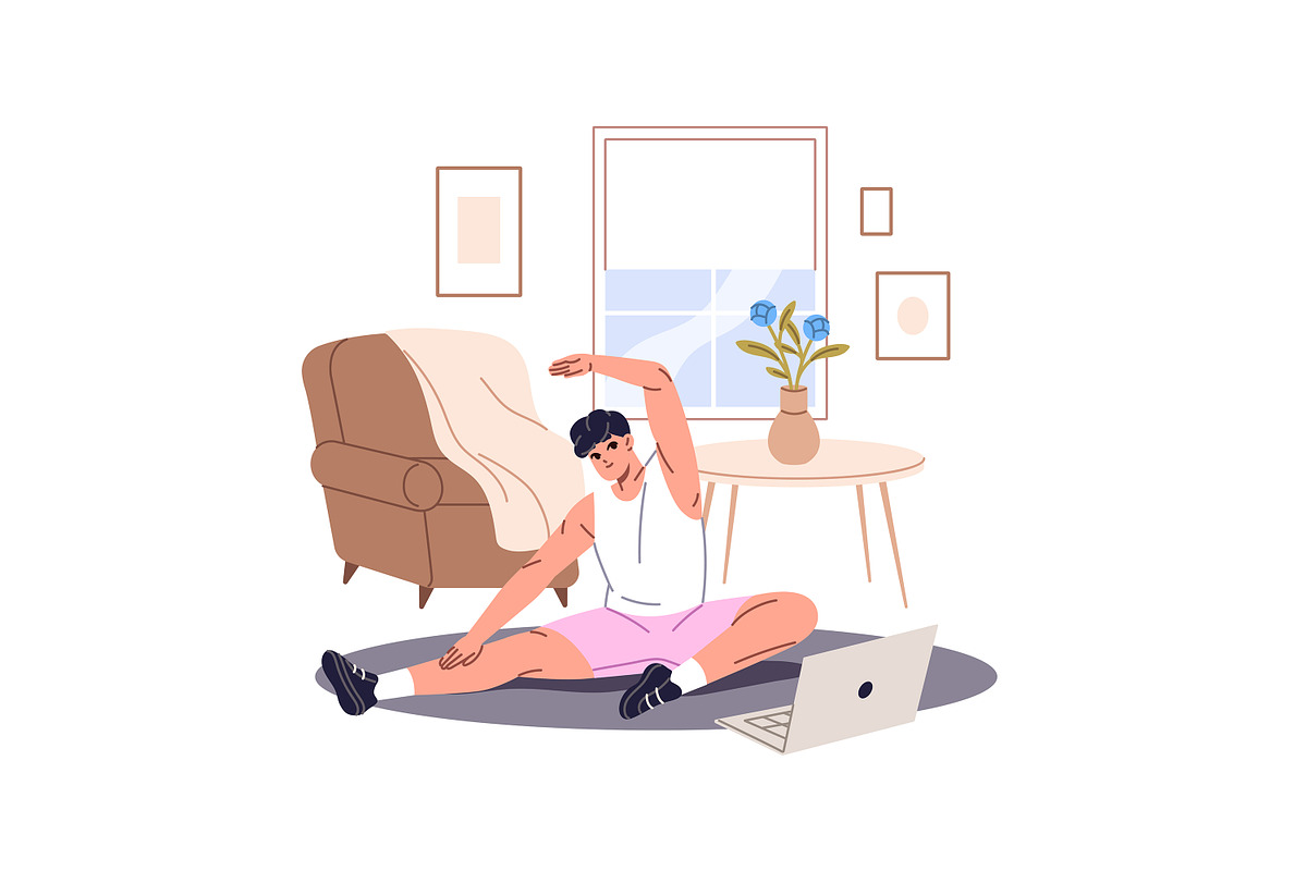 People do sports, home workout set, a Sport Illustration by PaperTrident (Photo 2 of 9)