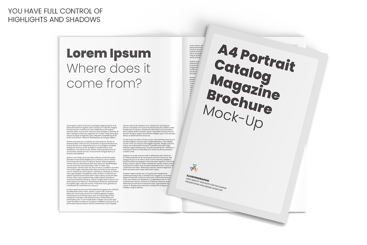 A4 Portrait Magazine Brochure Mockup, a Books & Magazine Mockup by Illusiongraphic (Photo 2 of 28)