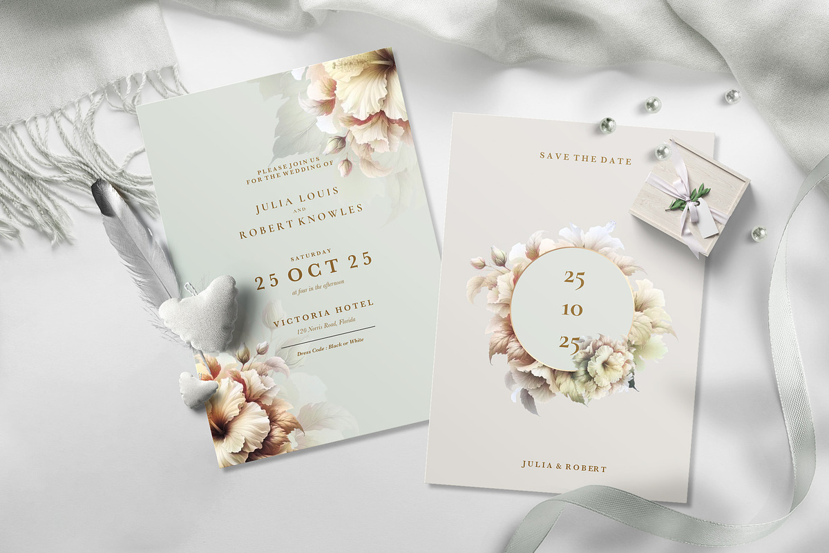 60 Floral Wedding Card, an Invitation Template by EvitePapery (Photo 7 of 15)