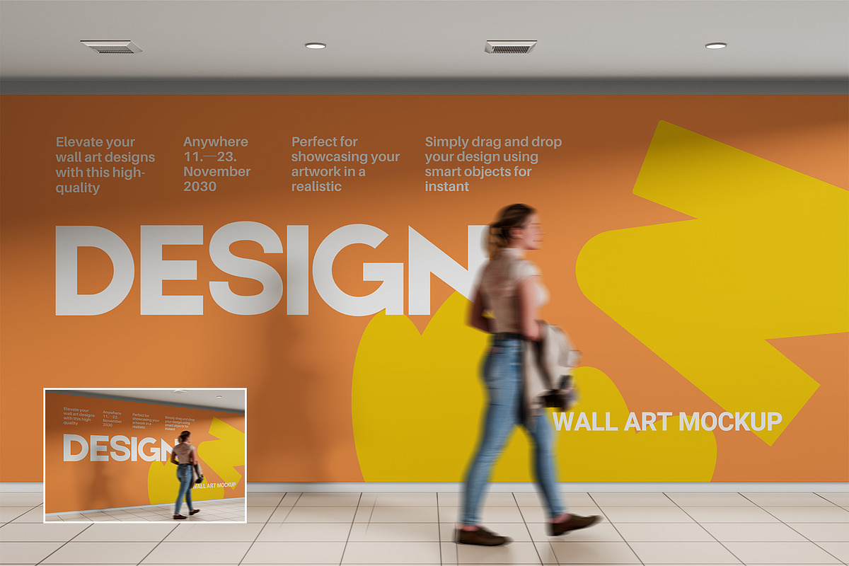 Wall Mockup, an Advertising Mockup by PixelPiknik (Photo 1 of 5)