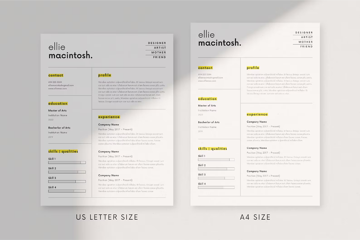 Minimal Creative Resume Canva, a Resume Template by frommakertomaker (Photo 4 of 6)