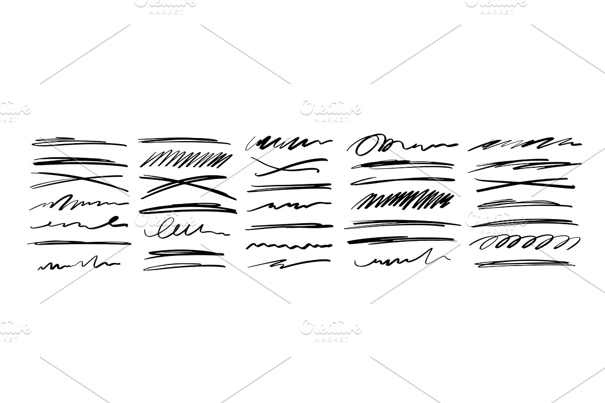 Grunge lines, scrawls, crayon, an Illustration by Simple Patterns