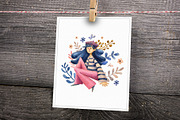 Cute Girls - Watercolor Clip Art Set, a Person Illustration by Mashamashastu (Thumbnail 10 of 12)